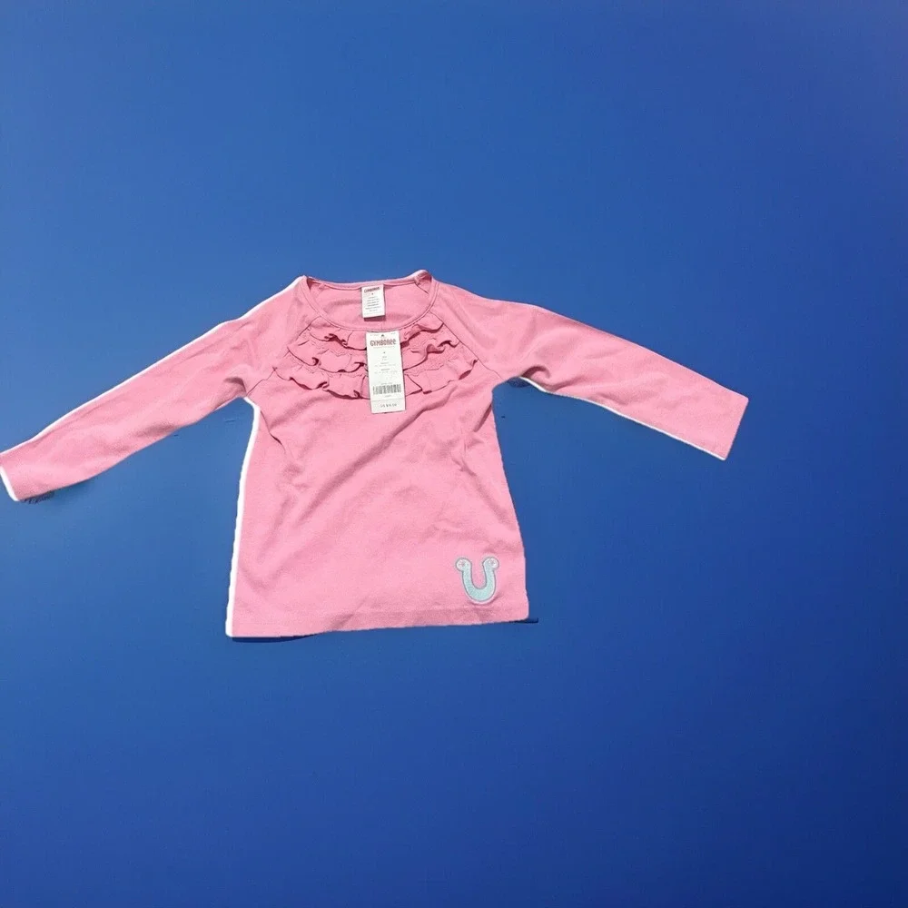 Gymboree Girl's Long Sleeve Shirt Size 4 Pink with Ruffles New Cowgirl